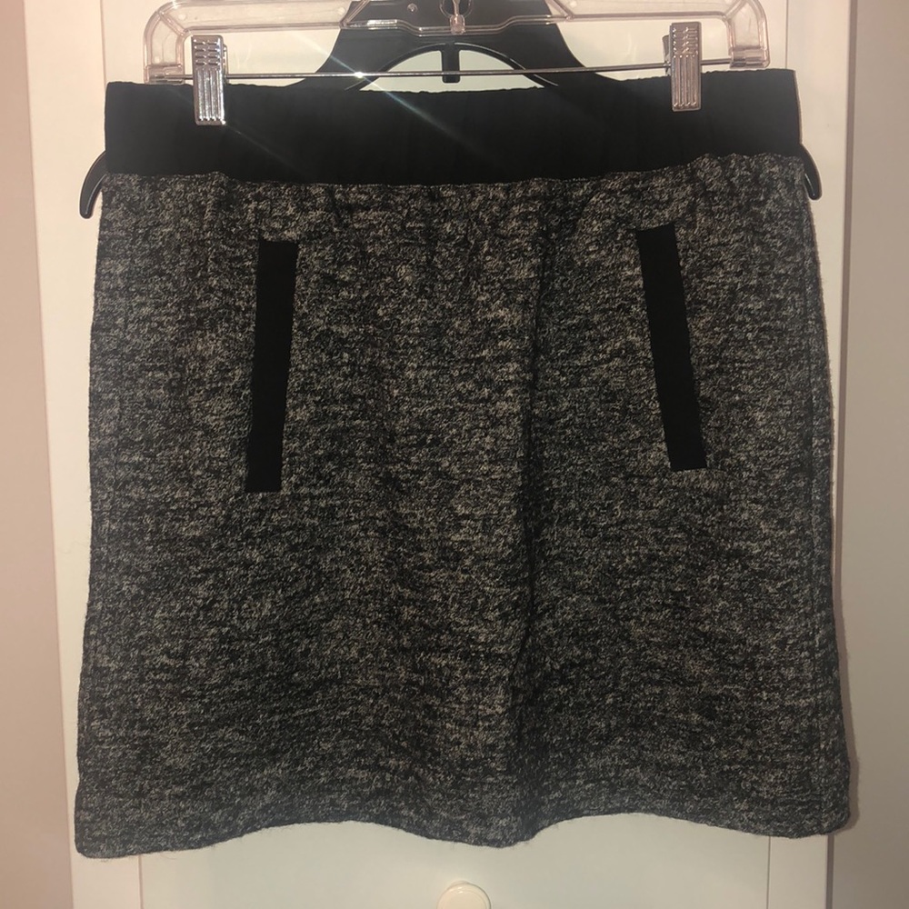 Loft Grey & Black Mini Skirt